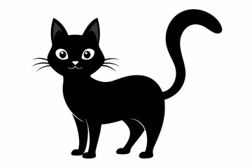 black and white cat silhouette, cat vector illustration, cats silhouette, animal silhouette isolated vector Illustration, png, cat icon