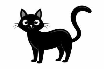 black and white cat silhouette, cat vector illustration, cats silhouette, animal silhouette isolated vector Illustration, png, cat icon