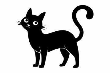 black and white cat silhouette, cat vector illustration, cats silhouette, animal silhouette isolated vector Illustration, png, cat icon