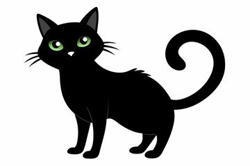 black and white cat silhouette, cat vector illustration, cats silhouette, animal silhouette isolated vector Illustration, png, cat icon