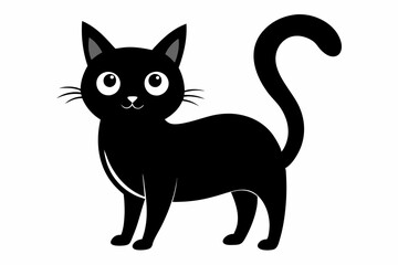black and white cat silhouette, cat vector illustration, cats silhouette, animal silhouette isolated vector Illustration, png, cat icon