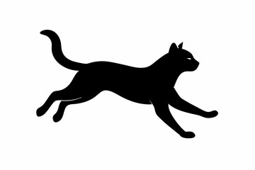 black and white cat silhouette, cat vector illustration, cats silhouette, animal silhouette isolated vector Illustration, png, cat icon