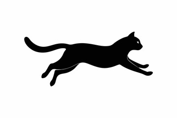 black and white cat silhouette, cat vector illustration, cats silhouette, animal silhouette isolated vector Illustration, png, cat icon