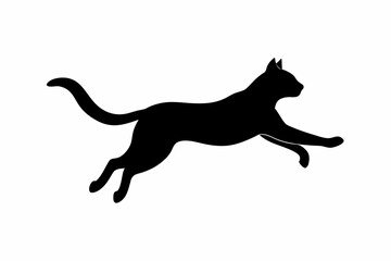 black and white cat silhouette, cat vector illustration, cats silhouette, animal silhouette isolated vector Illustration, png, cat icon