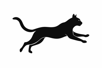 black and white cat silhouette, cat vector illustration, cats silhouette, animal silhouette isolated vector Illustration, png, cat icon