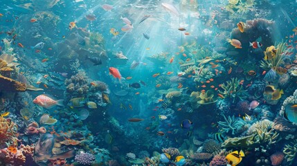 Vibrant Underwater Coral Reef Scene