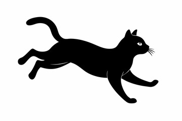 black and white cat silhouette, cat vector illustration, cats silhouette, animal silhouette isolated vector Illustration, png, cat icon