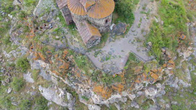 Hayravank Monastery located in Gegharkunik region. Taken with a drone.
