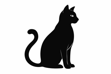 black and white cat silhouette, cat vector illustration, cats silhouette, animal silhouette isolated vector Illustration, png, cat icon