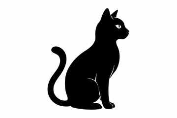 black and white cat silhouette, cat vector illustration, cats silhouette, animal silhouette isolated vector Illustration, png, cat icon