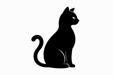 black and white cat silhouette, cat vector illustration, cats silhouette, animal silhouette isolated vector Illustration, png, cat icon