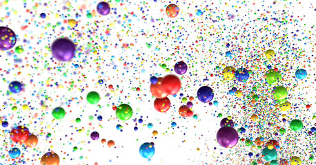 Multicolored paper confetti on transparent background. Realistic confetti flying. Colorful scattered items to holiday decorations.