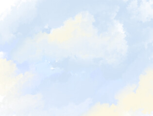 青空の背景イラスト　水彩　壁紙	