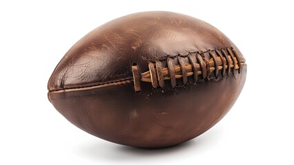leather American football isolate on white background
