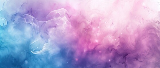 Obraz premium A whimsical watercolor background showcasing a gradient of pastel shades from sky blue to lavender The soft and calming colors blend harmoniously creating a tranquil and soothing effect perfect for