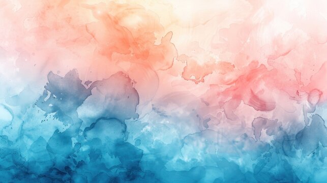A dreamy watercolor background featuring a gradient of pastel tones from baby blue to pale peach The gentle blending of colors creates a serene and ethereal effect suitable for backgrounds in digital