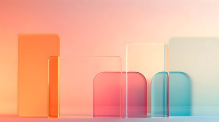 Fototapeta premium Pastel-Colored Geometric Shapes and Patterns for Minimalist Design and Branding