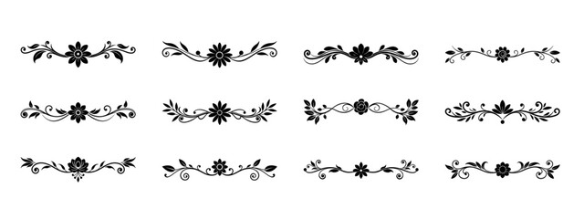 Fototapeta premium A Set of Vintage Floral Dividers