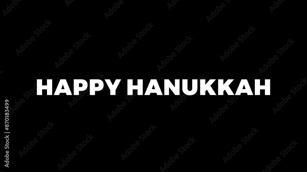 Poster fast-rolling style word animation effect reveals the happy hanukkah text