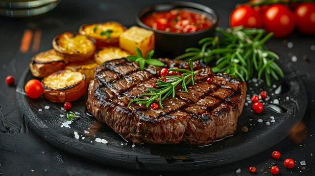 Grilled Steak with Roasted Vegetables