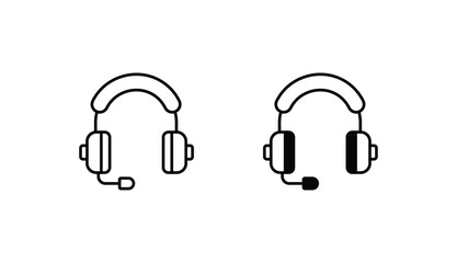 Headphones icon design with white background stock illustration