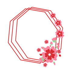 Flower wedding circle frame