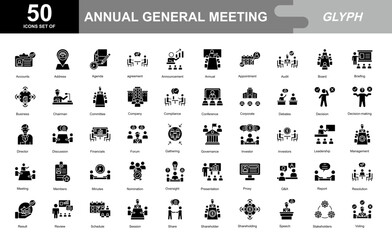 Annual General Meeting icon set
