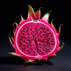 dragon fruit isolated on black
