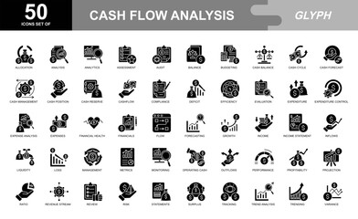 Cash Flow Analysis icon set