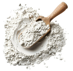 Scoop of natural laundry powder, Isolated on Transparent background.