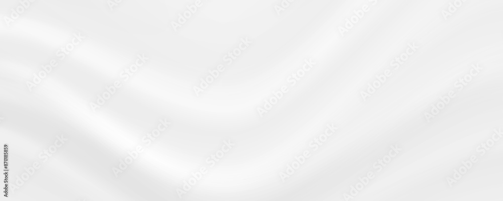 Poster Smooth grey wave background. Subtle silver curve lines texture. Abstract gray template wallpaper for graphic design, medical, tech, cosmetic, poster, flyer, brochure. Vector wide gris pattern