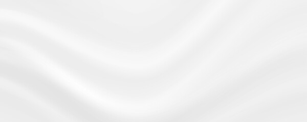 Smooth grey wave background. Subtle silver curve lines texture. Abstract gray template wallpaper for graphic design, medical, tech, cosmetic, poster, flyer, brochure. Vector wide gris pattern