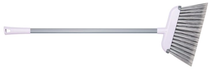 Broom. Broom with Metal handle and plastic bristles. Floor cleaning in kitchen, office, garden, house, home, apartment room, Cleaning service. Professional broom. Cleaning tools. Isolated background