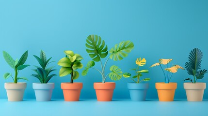 Obraz premium Small plant in a pot, minimalist 3d render