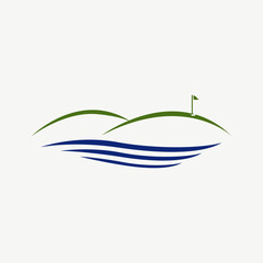 Minimalist Modern Golf Logo Vector Illustration