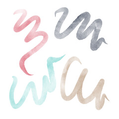 Colourful Watercolour Abstract Squiggly Lines