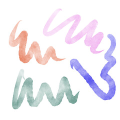Colourful Watercolour Abstract Squiggly Lines