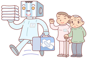 介護のイラスト - 介護現場のAI導入・AI活用・介護業務アシスト