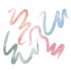 Colourful Watercolour Abstract Squiggly Lines