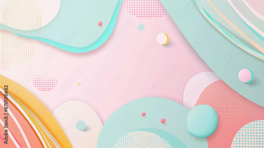 Poster abstract background with pastel colors and geometric shapes, creating an elegant and modern design f