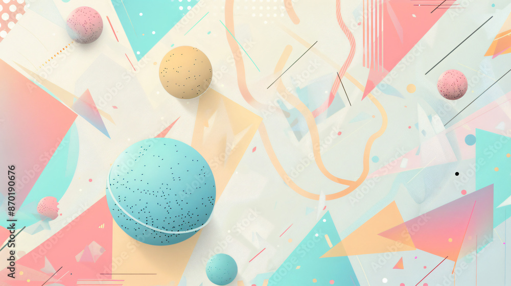 Poster abstract background with pastel colors and geometric shapes, creating an elegant and modern design f