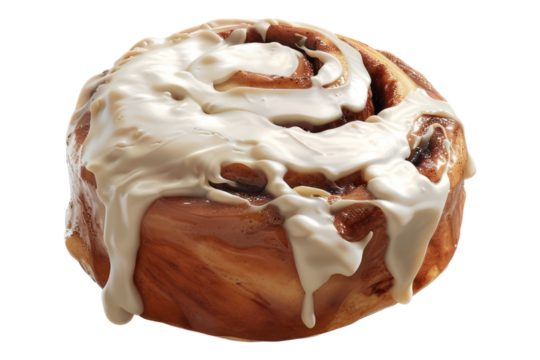 Cinnamon roll isolated on transparent background