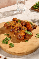 Authentic Chicken Wings Still Life in Sunlit Beige Setting – Natural Texture and Lifestyle Aesthetic