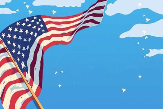 a flag flying in the sky - Powered by Adobe