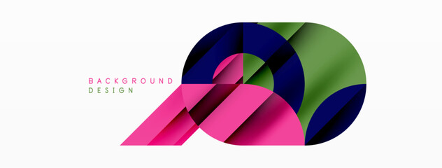 Obraz premium Geometric diagonal line and circle shape, wide abstract background