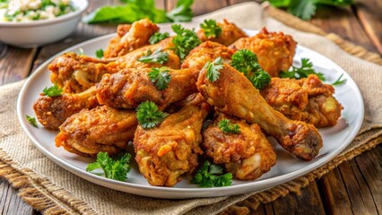Fototapeta premium ðŸ—ðŸ—ðŸ— Crispy, Juicy, And Flavorful Fried ChickenðŸ—ðŸ—ðŸ—