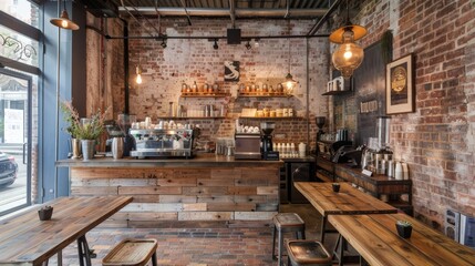 Rustic Charm: A Cozy Coffee Shop Interior