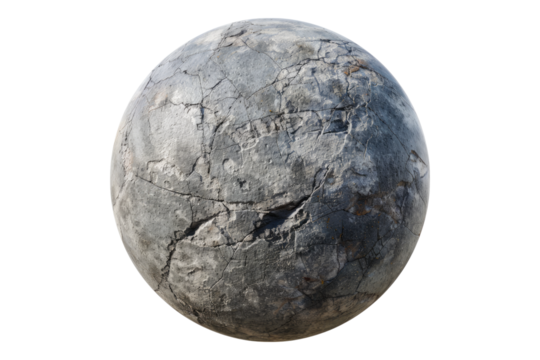 Round stone isolated on transparent background