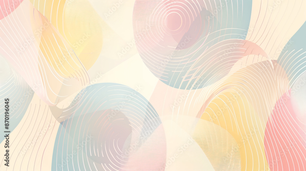 Poster abstract background with pastel colors and geometric shapes, creating an elegant and modern design f