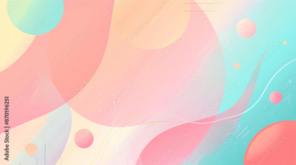 Poster abstract background with pastel colors and geometric shapes, creating an elegant and modern design f